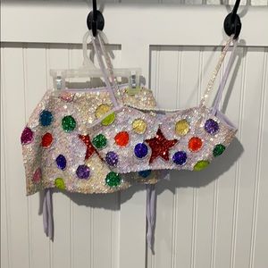 2 piece sequence outfit